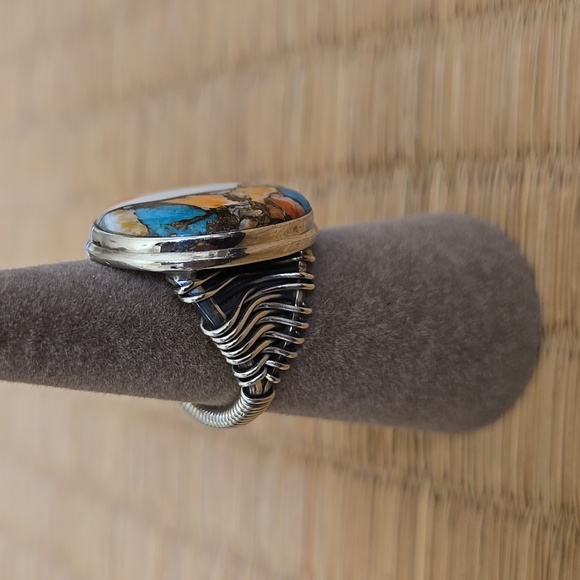 Sterling Silver Multicolor Turquoise  Ring - Picture 2 of 4